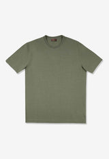 Glanshirt by Slowear Basic Crewneck T-shirt Sage 815214 ZG380_SAGE