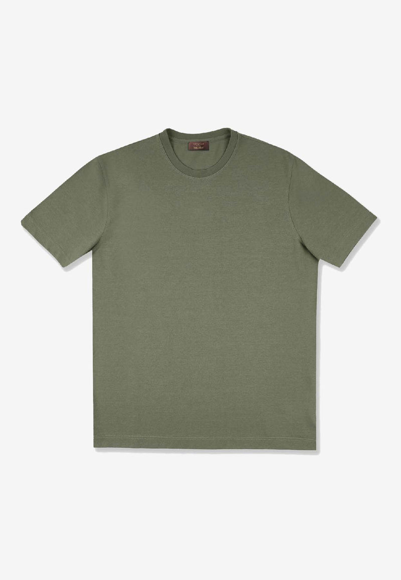 Glanshirt by Slowear Basic Crewneck T-shirt Sage 815214 ZG380_SAGE