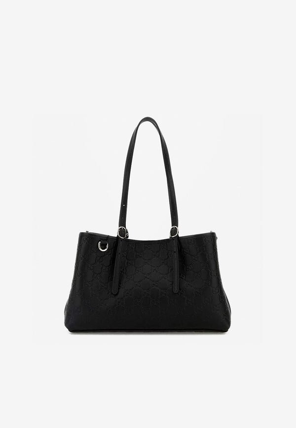 Bags Medium GG Embossed Leather Shoulder Bag Black 815214AAFDV/R_GUC-1000