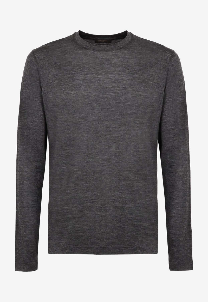 Glanshirt by Slowear Long-Sleeved Wool Sweater Gray 815234 ZM232_DARK GREY