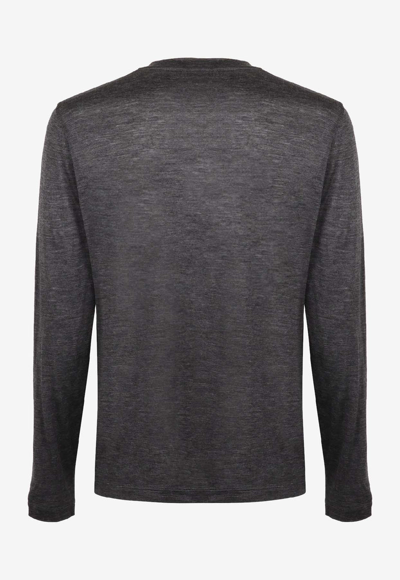 Glanshirt by Slowear Long-Sleeved Wool Sweater Gray 815234 ZM232_DARK GREY