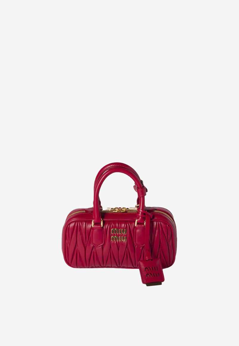 Miu Miu Mini Arcadie  Matelassé Leather Handbag Red 5BP088VOOOAN88_F0011
