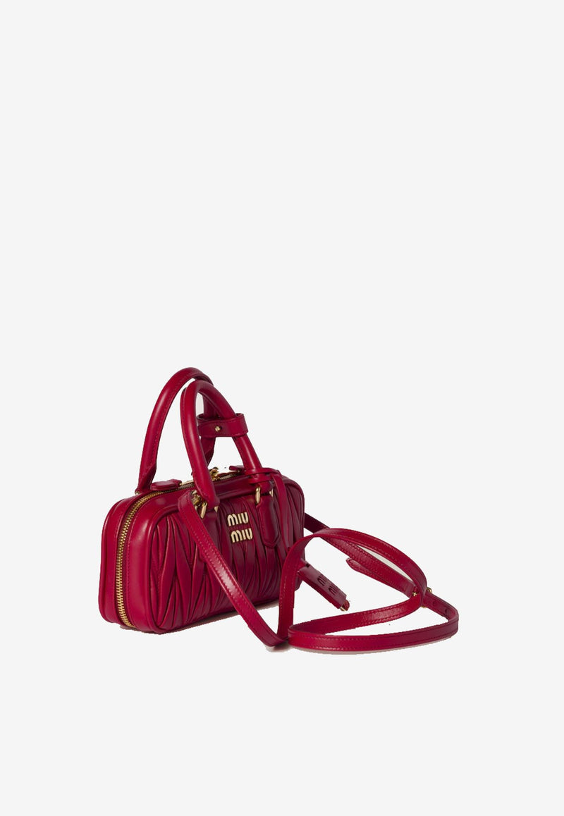 Miu Miu Mini Arcadie  Matelassé Leather Handbag Red 5BP088VOOOAN88_F0011