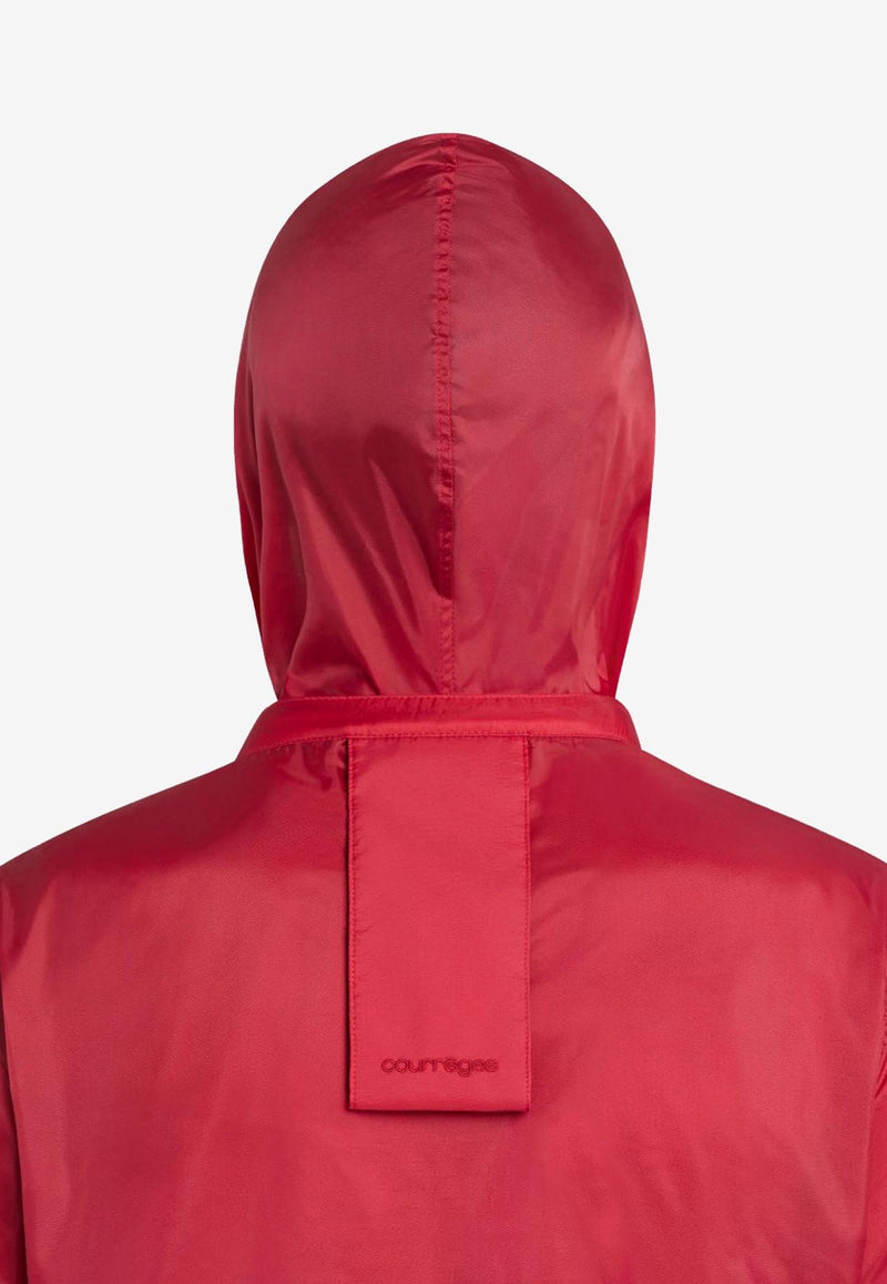 Courrèges Hooded Lightweight Windbreaker Jacket Red 125CMA198NY0043_4015
