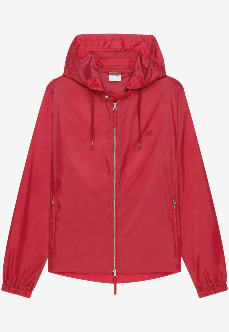 Courrèges Hooded Lightweight Windbreaker Jacket Red 125CMA198NY0043_4015