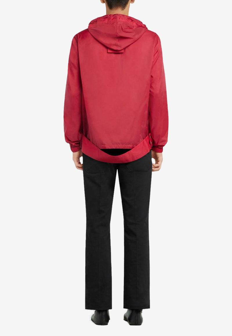 Courrèges Hooded Lightweight Windbreaker Jacket Red 125CMA198NY0043_4015
