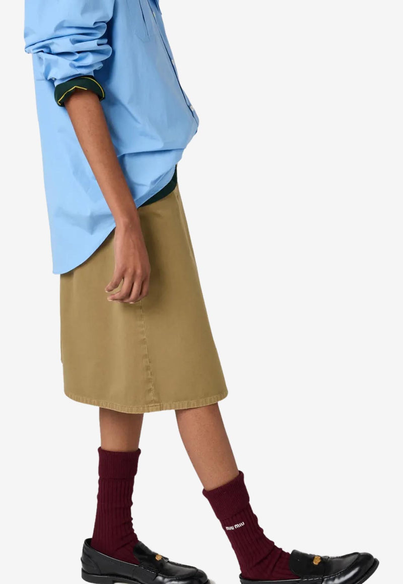 Miu Miu Long-Sleeved Poplin Shirt with Scouts Scarf Light Blue MK1918SOOO10RG_F0013