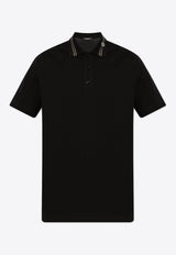 Versace Medusa Embroidered Polo T-shirt Black 1013906 1A13463-1B000