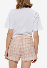Versace Strawberry Safety-Pin Cropped T-shirt White 1018898 1A13614-1W000