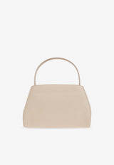 Salvatore Ferragamo Medium Hug Leather Top Handle Bag Beige 219816 HUG SH S 780594-STONE