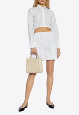 شورت أنتيوب قصير بحزام خصر مطاطي