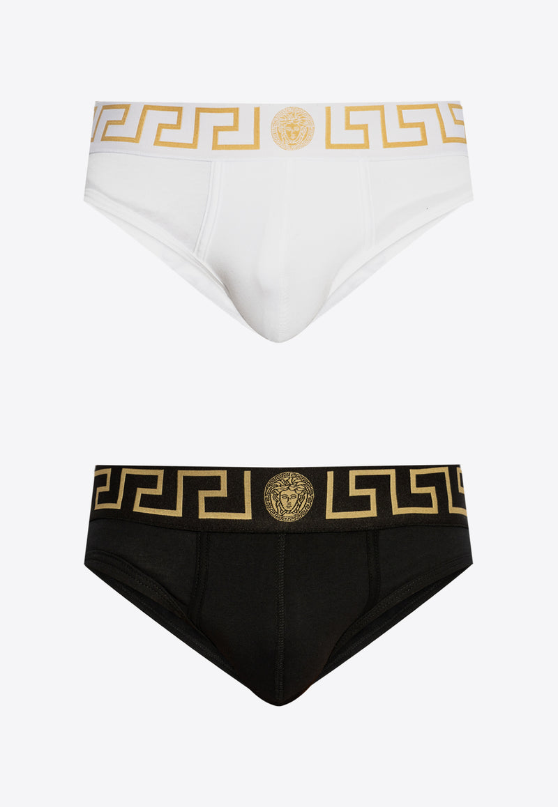 Versace Greca Border Briefs - Set of 2 AU10180 1A10011-A83K