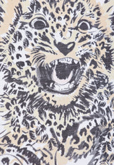 GANNI Leopard Print Logo T-shirt White T4124 3575-943