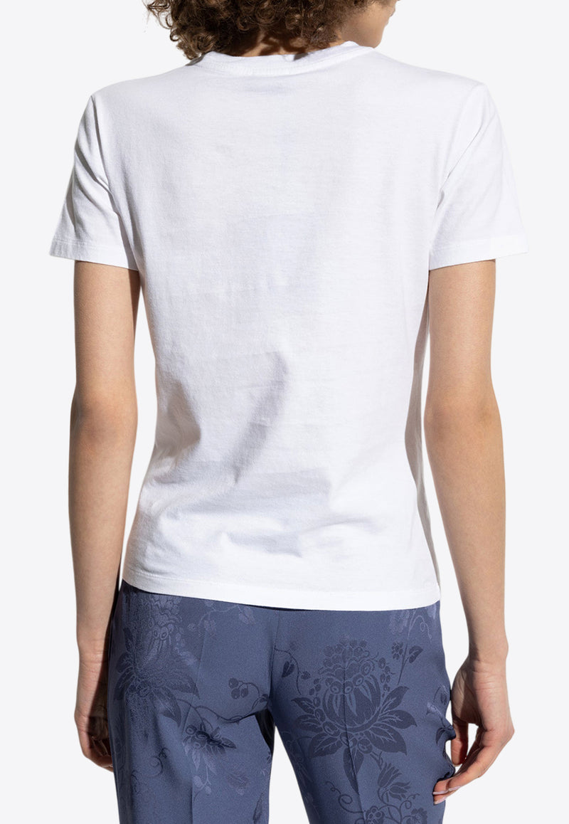 Etro Logo Embroidered T-shirt White WRMA0006-AK786 W0111