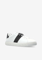 Greca Leather Low-Top Sneakers