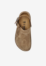 Birkenstock Lutry Premium Suede Clogs Beige 1025297 0-GRAY TAUPE