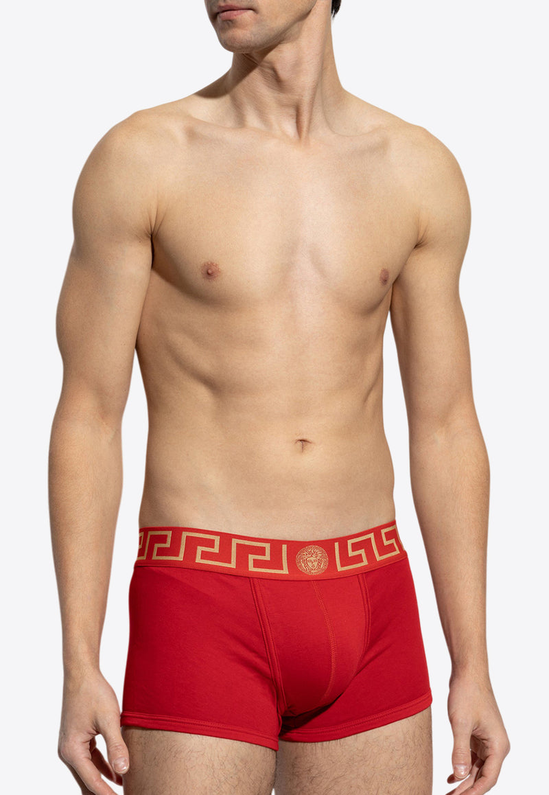 Versace Greca Border Low-Rise Trunks AU10026 1A10011-A9X2