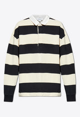 Striped Long-Sleeved Polo T-shirt