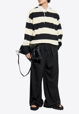 Striped Long-Sleeved Polo T-shirt