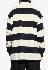 Striped Long-Sleeved Polo T-shirt