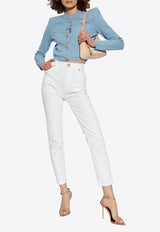 Logo Embroidered Tapered-Leg Jeans