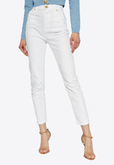 Logo Embroidered Tapered-Leg Jeans