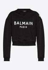 سويت شيرت قصير بشعار مطبوع