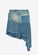 Asymmetrical Midi Denim Skirt