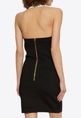 Two-Tone Halterneck Mini Dress