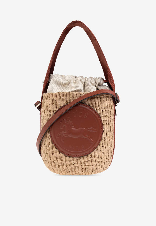 Chloè Small Horse Medal Woven Shoulder Bag CHC25SS592 O82-27S