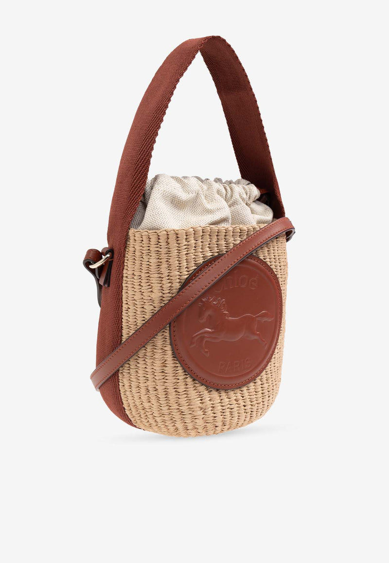 Chloè Small Horse Medal Woven Shoulder Bag CHC25SS592 O82-27S