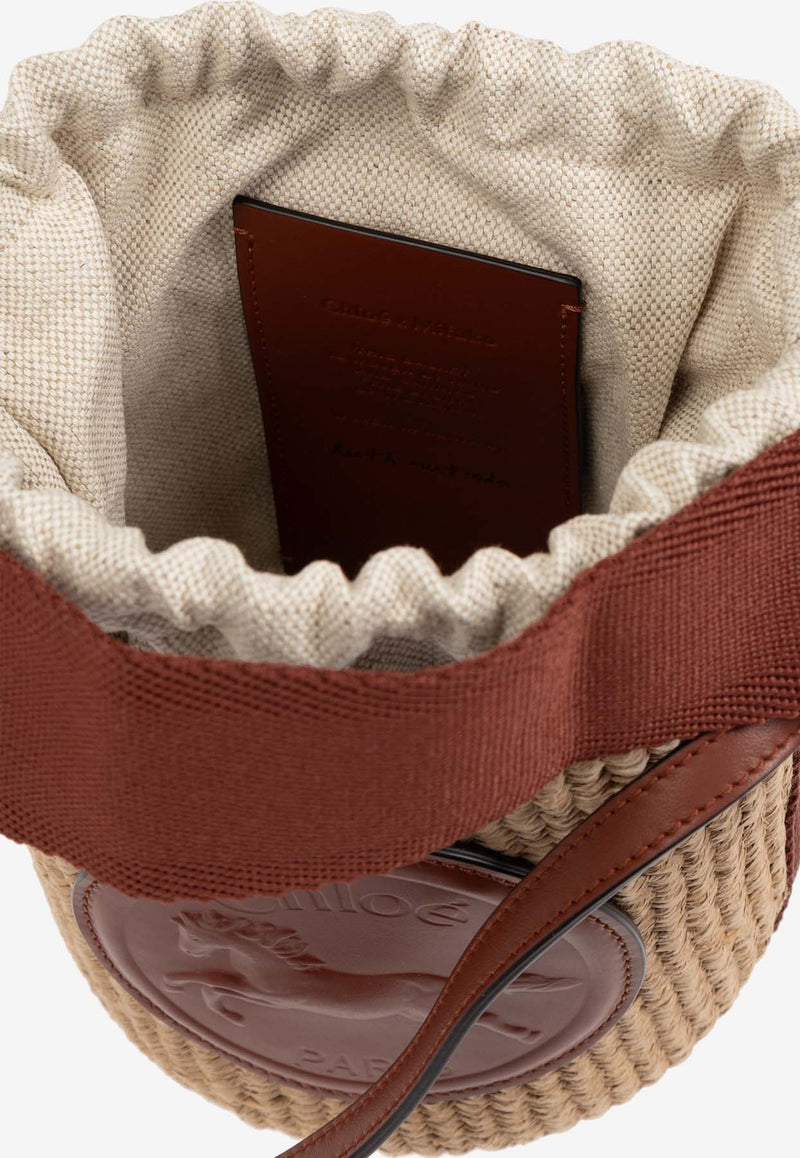 Chloè Small Horse Medal Woven Shoulder Bag CHC25SS592 O82-27S