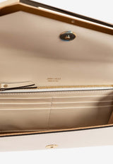 Jimmy Choo Emmie Patent Leather Clutch Latte EMMIE PAT-LATTE LIGHT GOLD