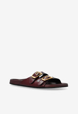 Polly Buckled Leather Flat Slides