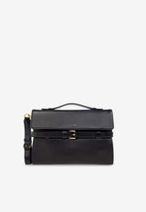 Moschino Tie Me Leather Crossbody Bag Black MC4160PP1M OA0-000