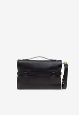 Moschino Tie Me Leather Crossbody Bag Black MC4160PP1M OA0-000