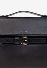 Moschino Tie Me Leather Crossbody Bag Black MC4160PP1M OA0-000