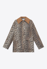 Leopard Print Buttoned Jacket