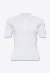 توب مُضلع بياقة عالية