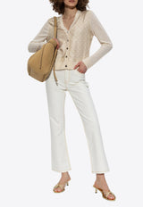 Tory Burch Cardigan with monogram Beige 169569 0-960