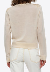 Tory Burch Cardigan with monogram Beige 169569 0-960