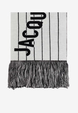 The Liga Striped Knit Fringed Scarf