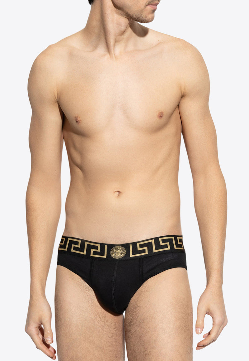 Versace Greca Border Briefs - Set of 3 AU10327 1A10011-A80G