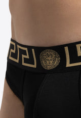 Versace Greca Border Briefs - Set of 3 AU10327 1A10011-A80G