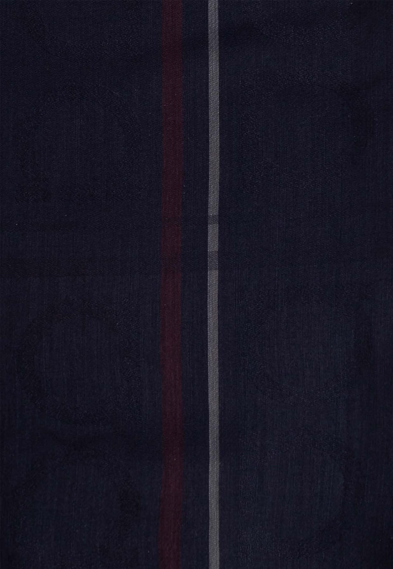 Ferragamo Tartan Jacquard Cashmere-Blend Scarf Blue 520130 ST 4GANCI 779411 NEW NAVY