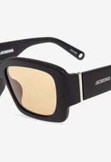 Jacquemus Logo Print Square Sunglasses Yellow JAC60 0-C5SUN