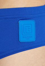 سروال سباحة برقعة شعار بارزة