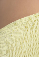Tory Burch Halterneck Smocked Bikini Top Yellow GÓRA 167573 0-701