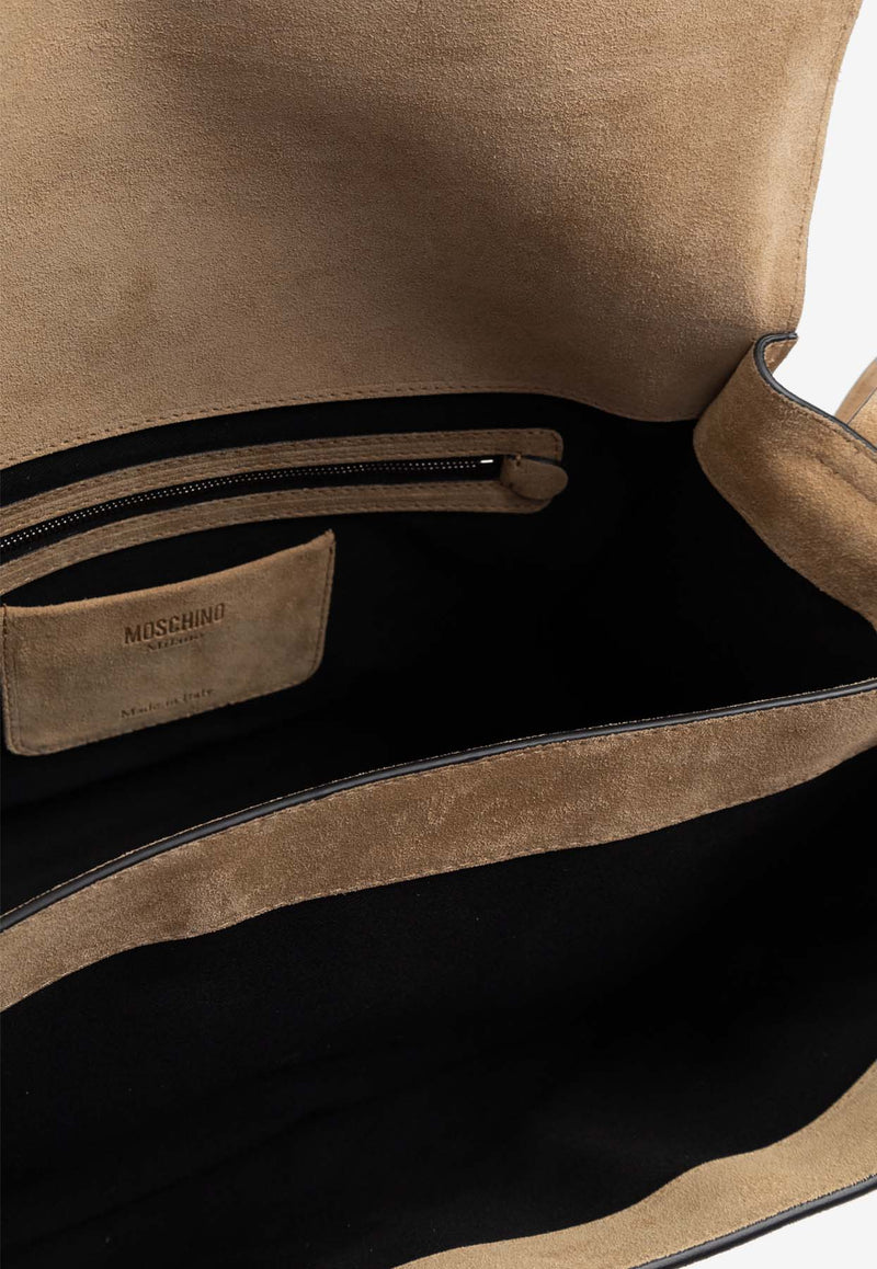 Moschino Tie Me Suede Shoulder Bag MC4189PP1M OF0-10A