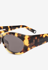 Jacquemus Metal Logo Oval Sunglasses Gray JAC4 0-C9SUN